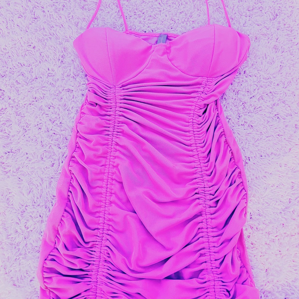Pink mini dress